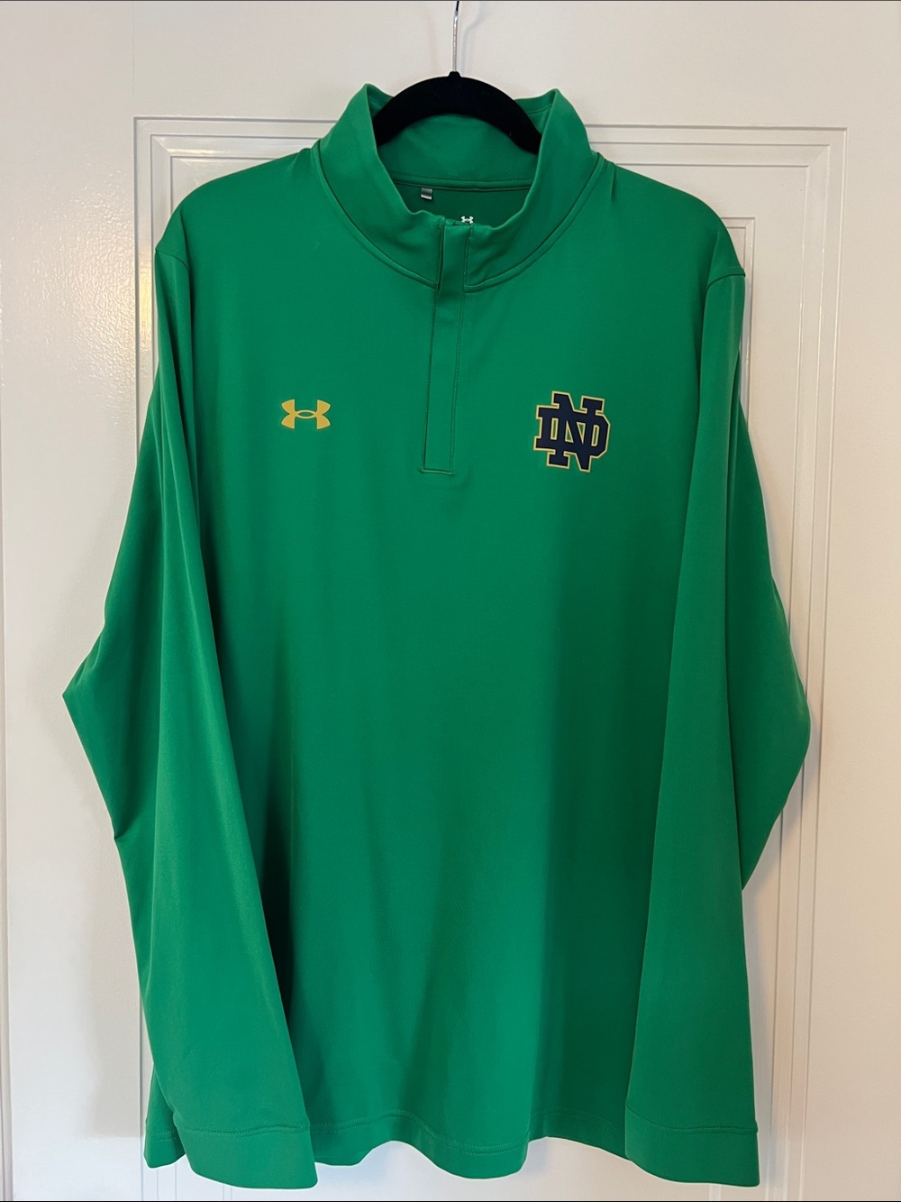Under Armour Notre Dame Kelly Green Quarter-Zip Pullover